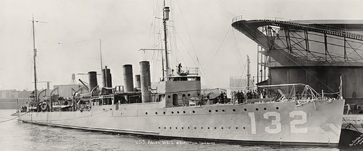 The newly commissioned USS Aaron Ward at Boston, Massachusetts, 23 April 1919.