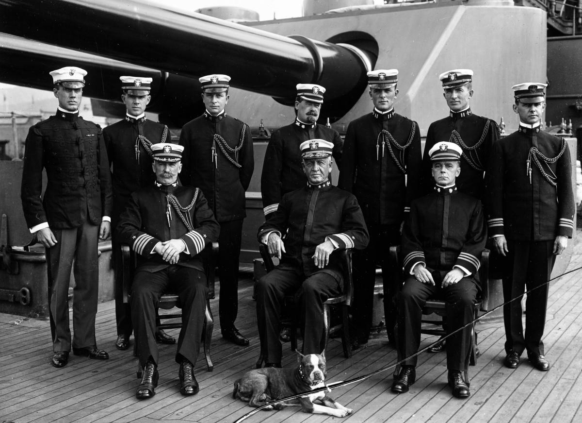 Fleet Commander-in-Chief Uriel Sebree and his staff on board the Tennessee