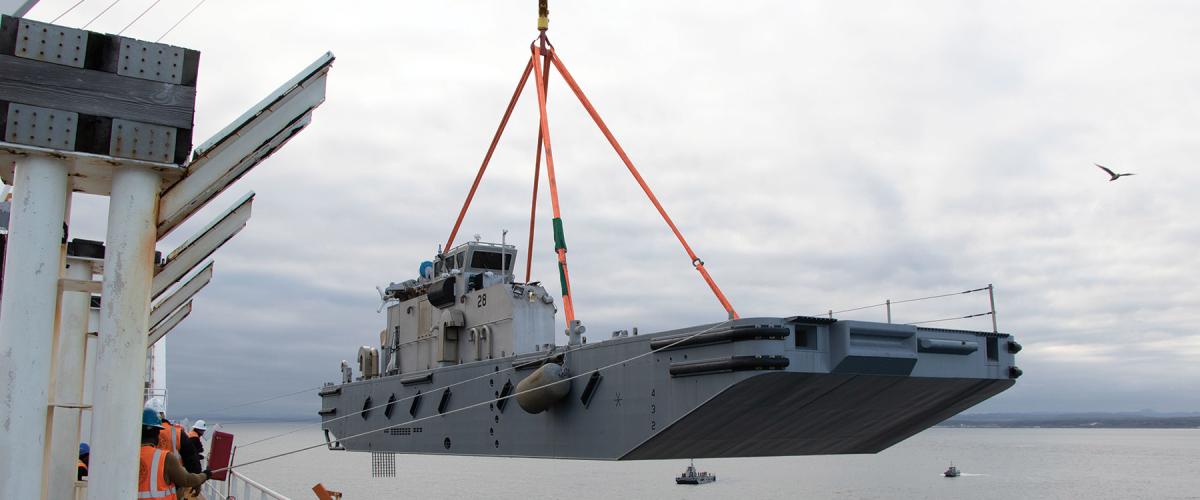 crane lift on the USNS Dahl (T-AKR-312)
