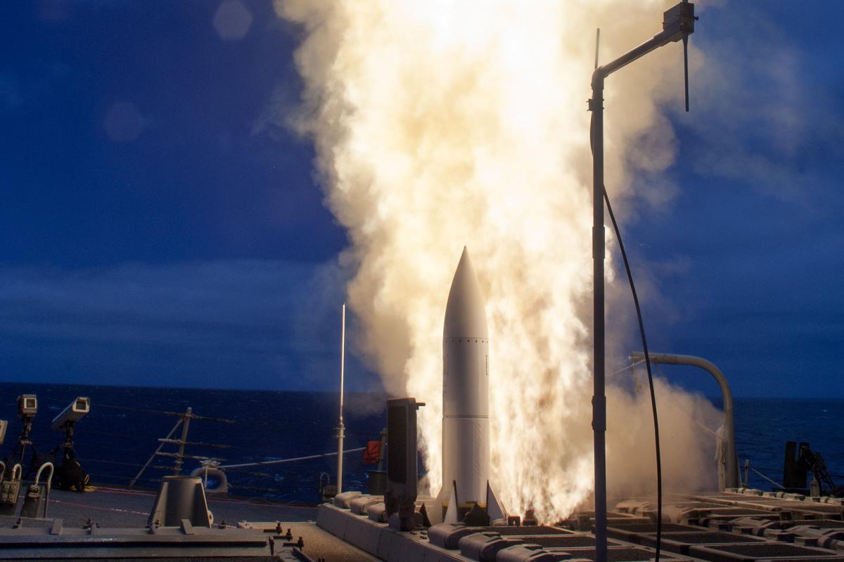 USS John Paul Jones (DDG-53) fires an SM-6 missile