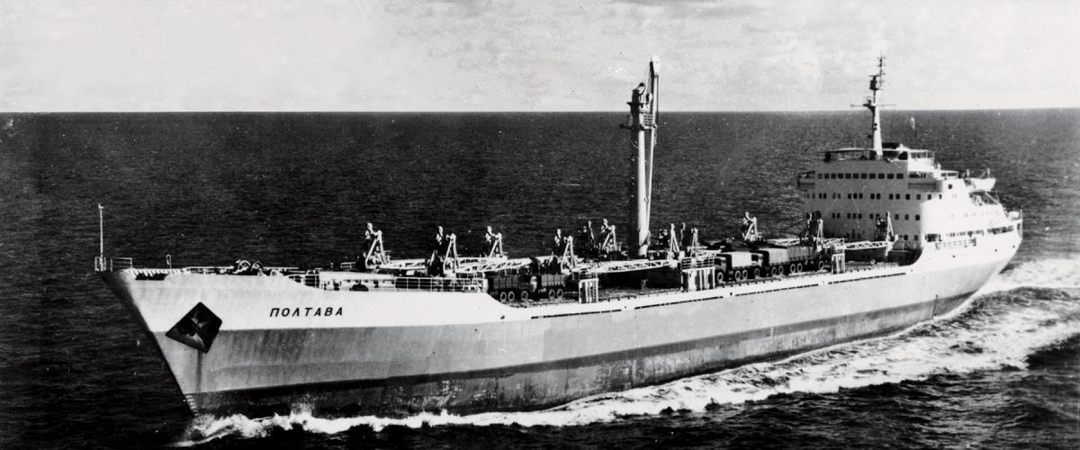 The Soviet ship Poltava en route to Cuba in September 1962. 