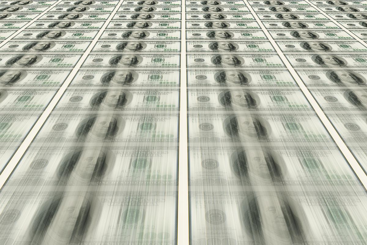 $100 bills being printed at the US Mint