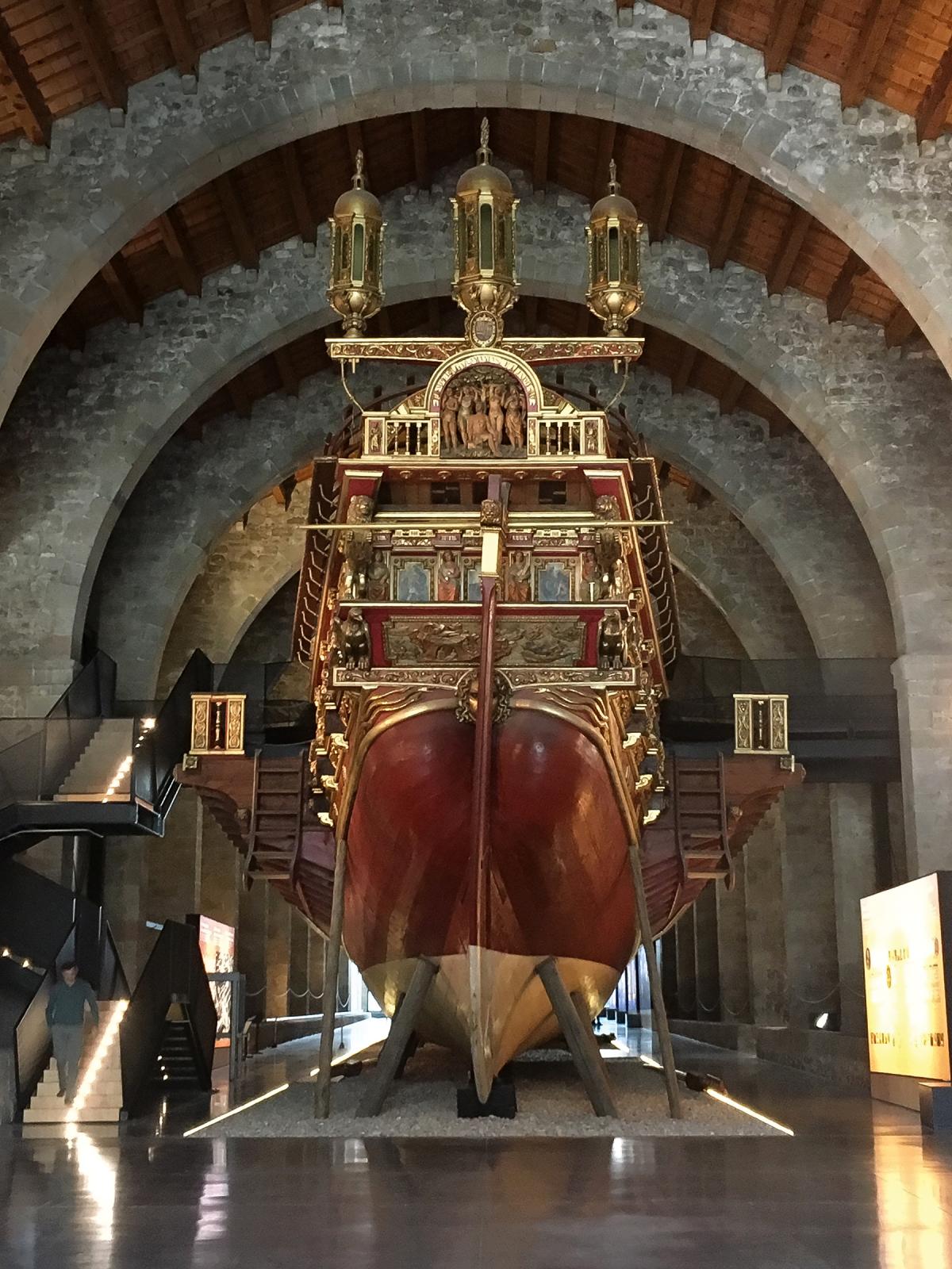 Stern view of the replica Spanish galley Real