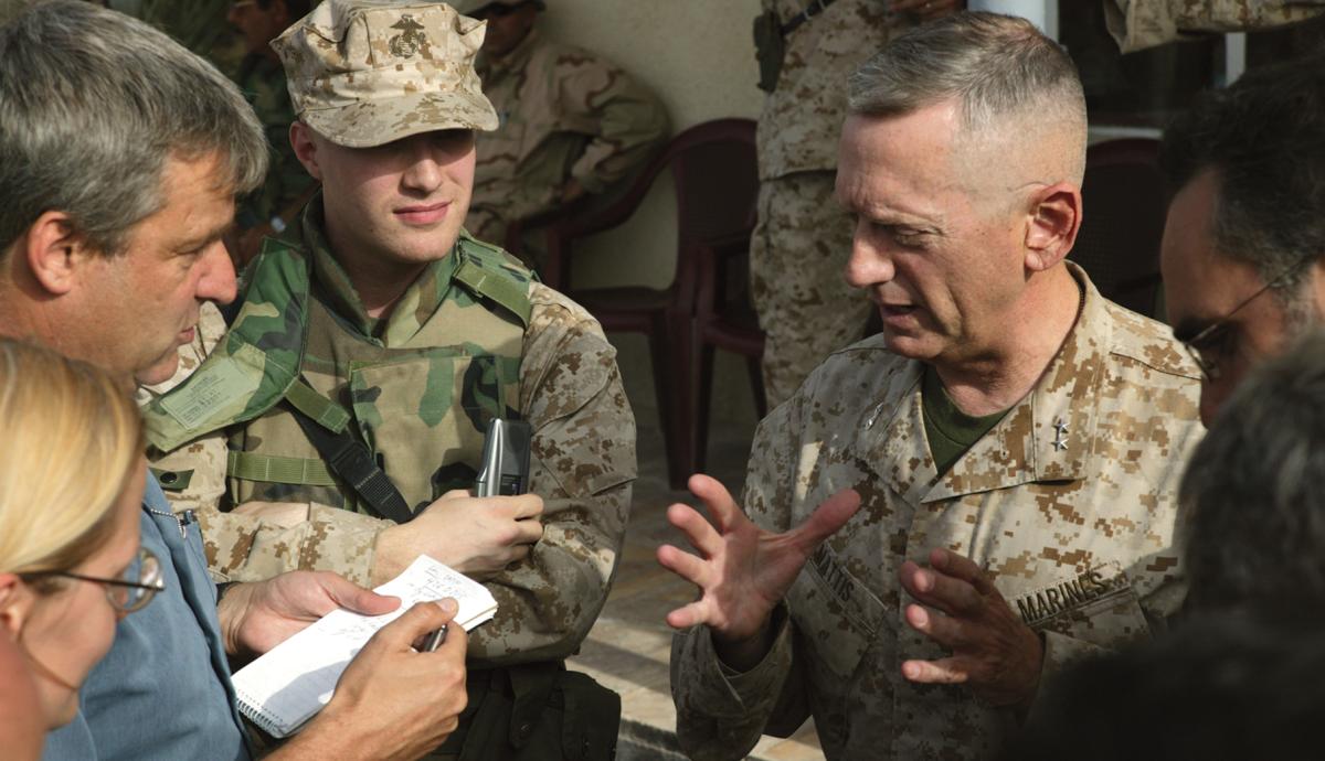 General James Mattis, USMC Speaking to reporters
