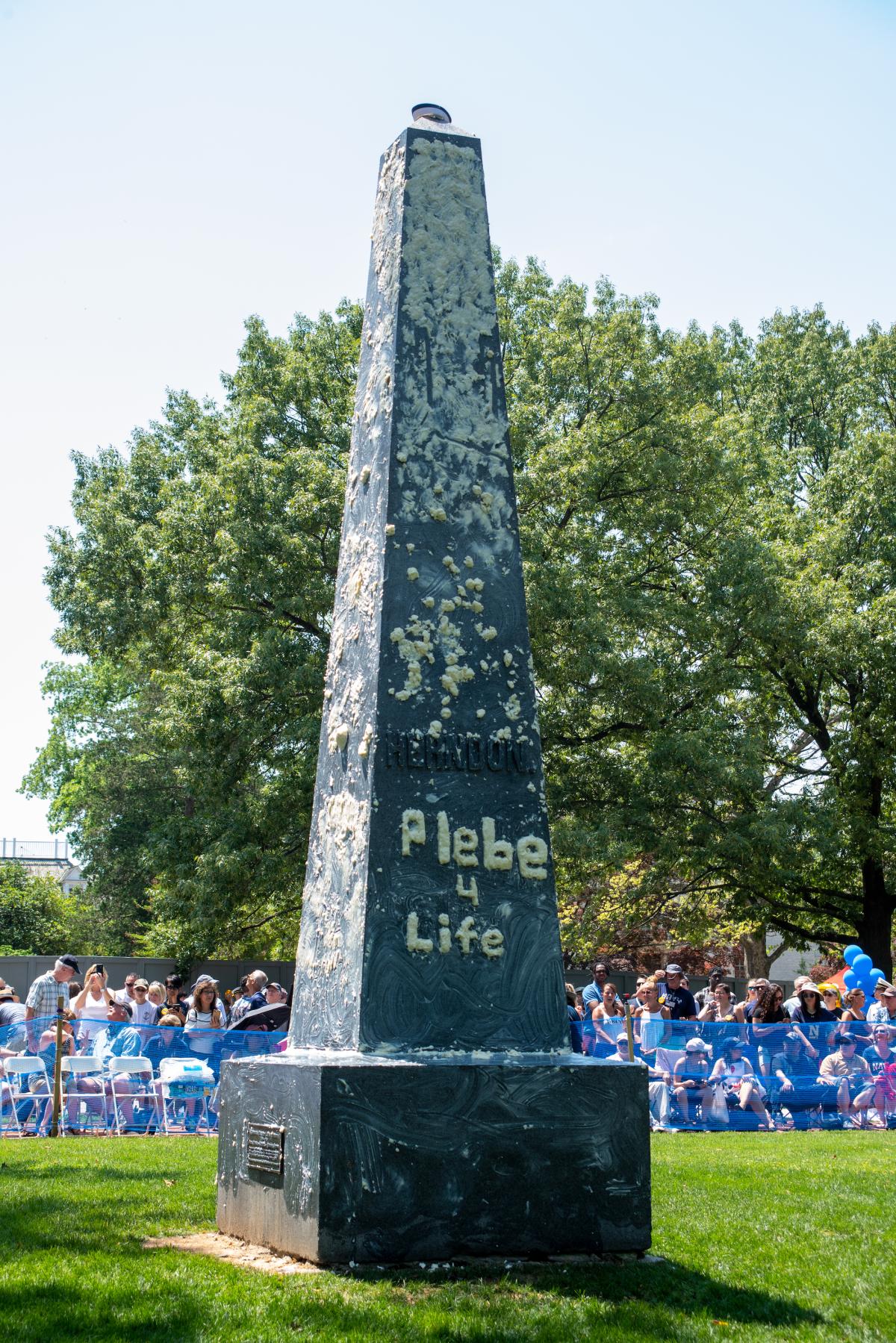 The greased Herndon monument before the climb begins. 