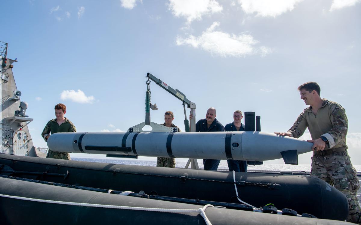 Sailors assigned to the littoral combat ship USS Charleston (LCS-18)