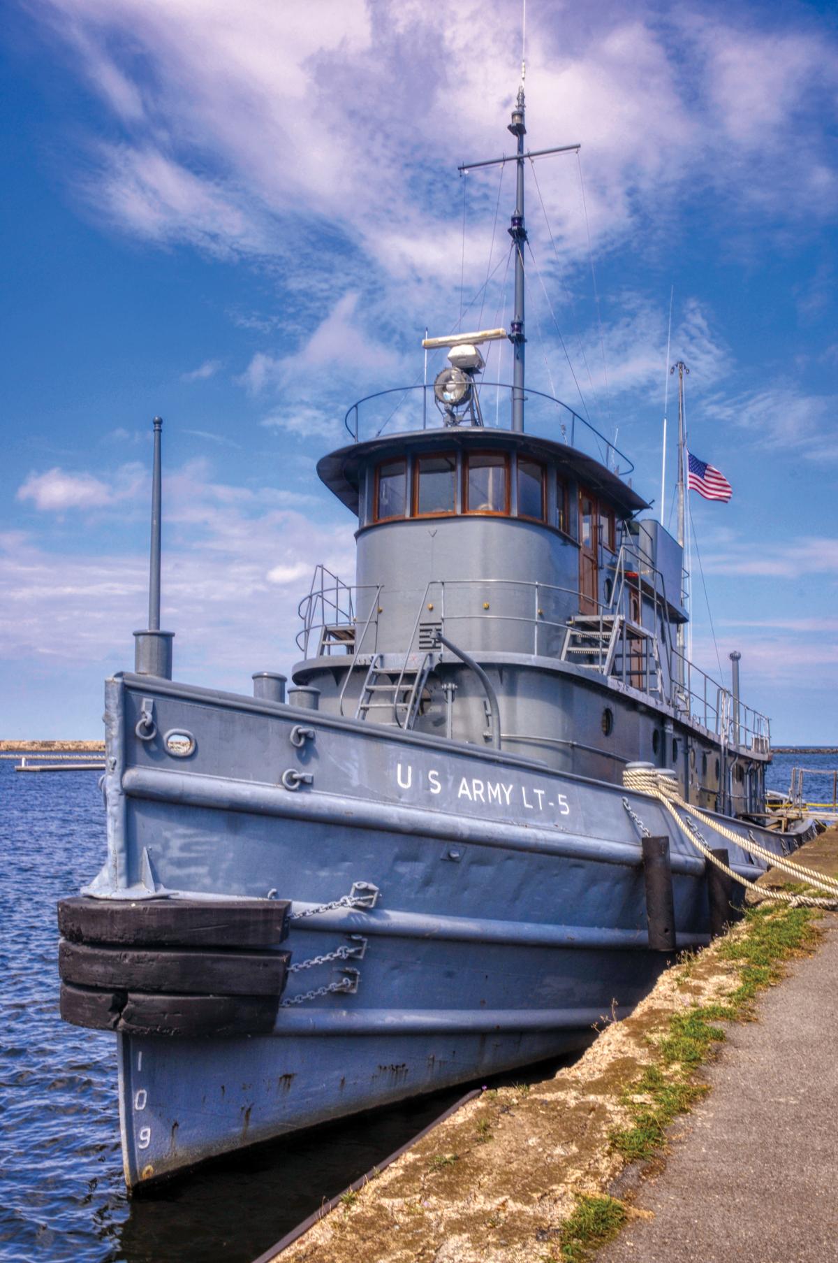 U.S. Army Large Tug Major Elisha K. Henson (LT-5) at the  H. Lee White Maritime Museum, Oswego, New York