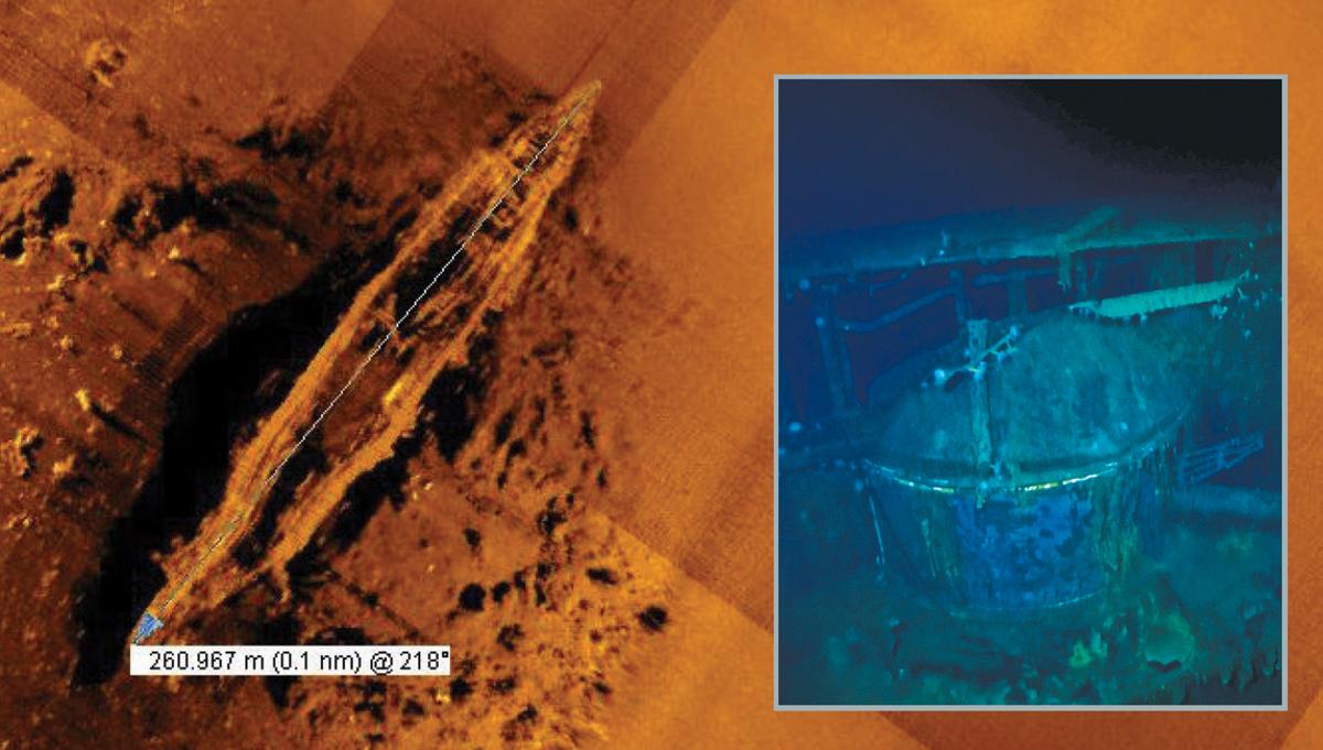 Found: the remains of the Japanese carriers Akagi and Kaga (inset).