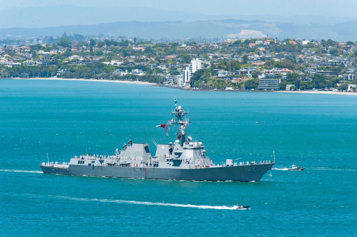 The USS Sampson (DDG-102) during her 2016 visit to Auckland