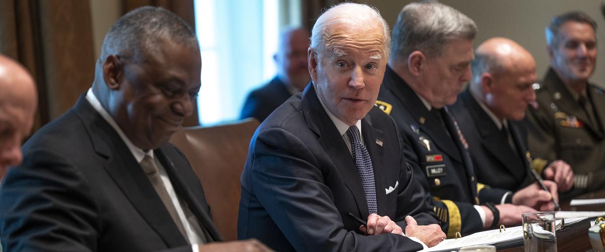 President Joe Biden and Secretary of Defense Lloyd J. Austin III