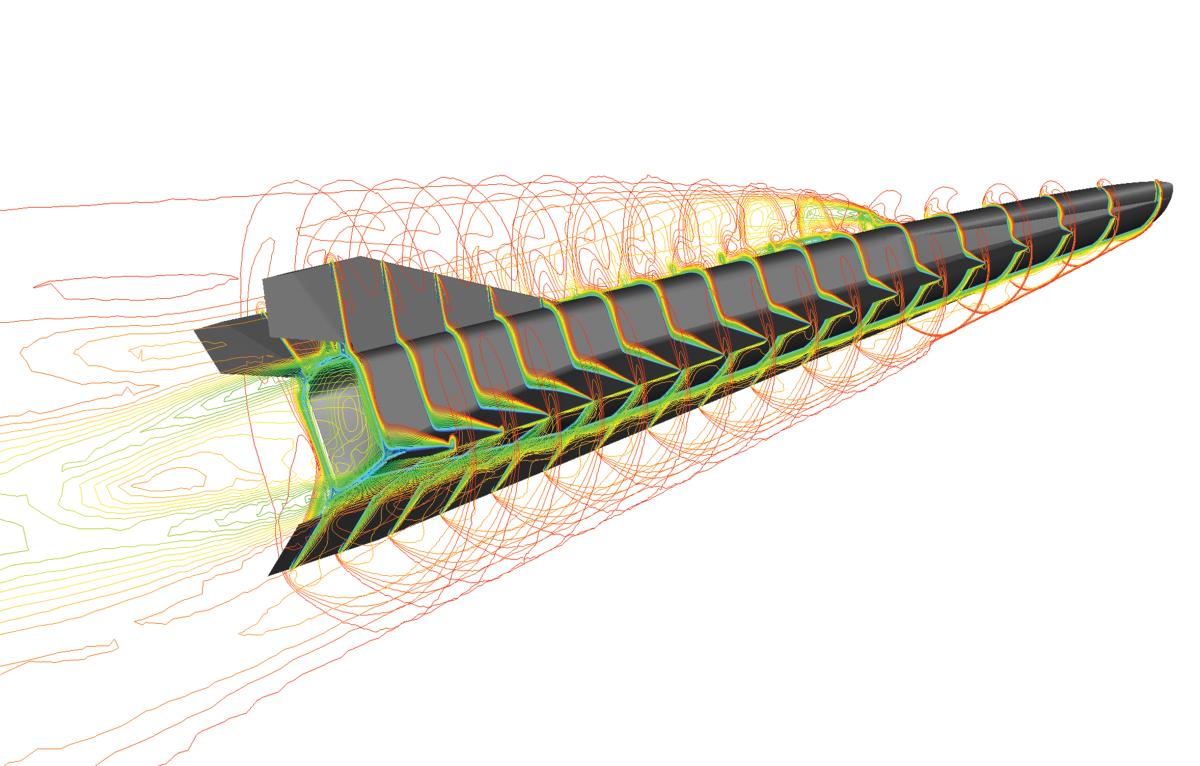 Passing the speed of sound compresses air flowing over an airfoil, creating a shockwave—the “sonic boom.” Waveriders use the shockwave to increase their lift, essentially surfing on a wave of pressurized air.