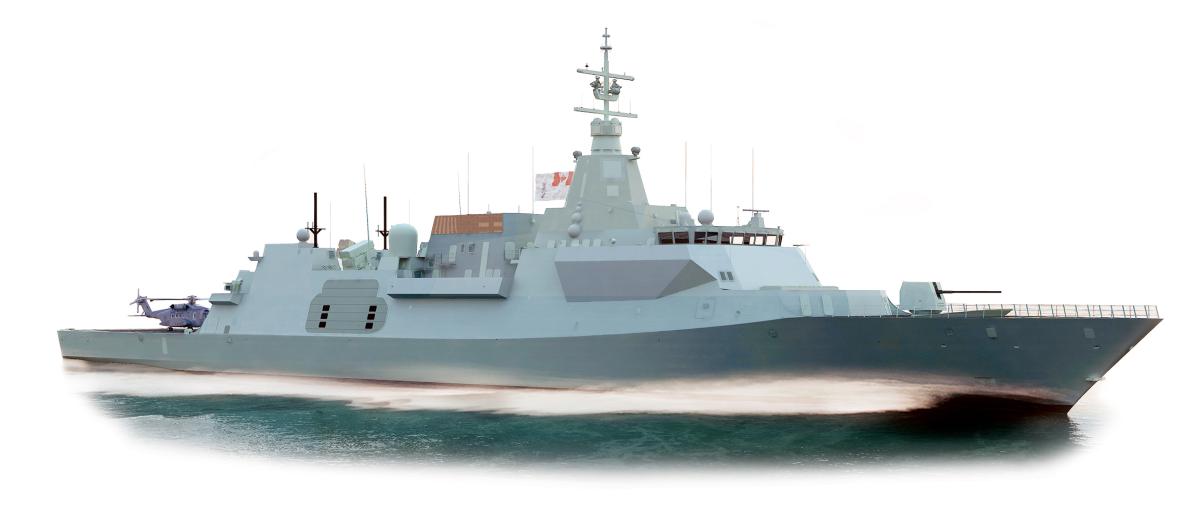 Canadian Surface Combatant model at the Sea Air Space 2023 expo