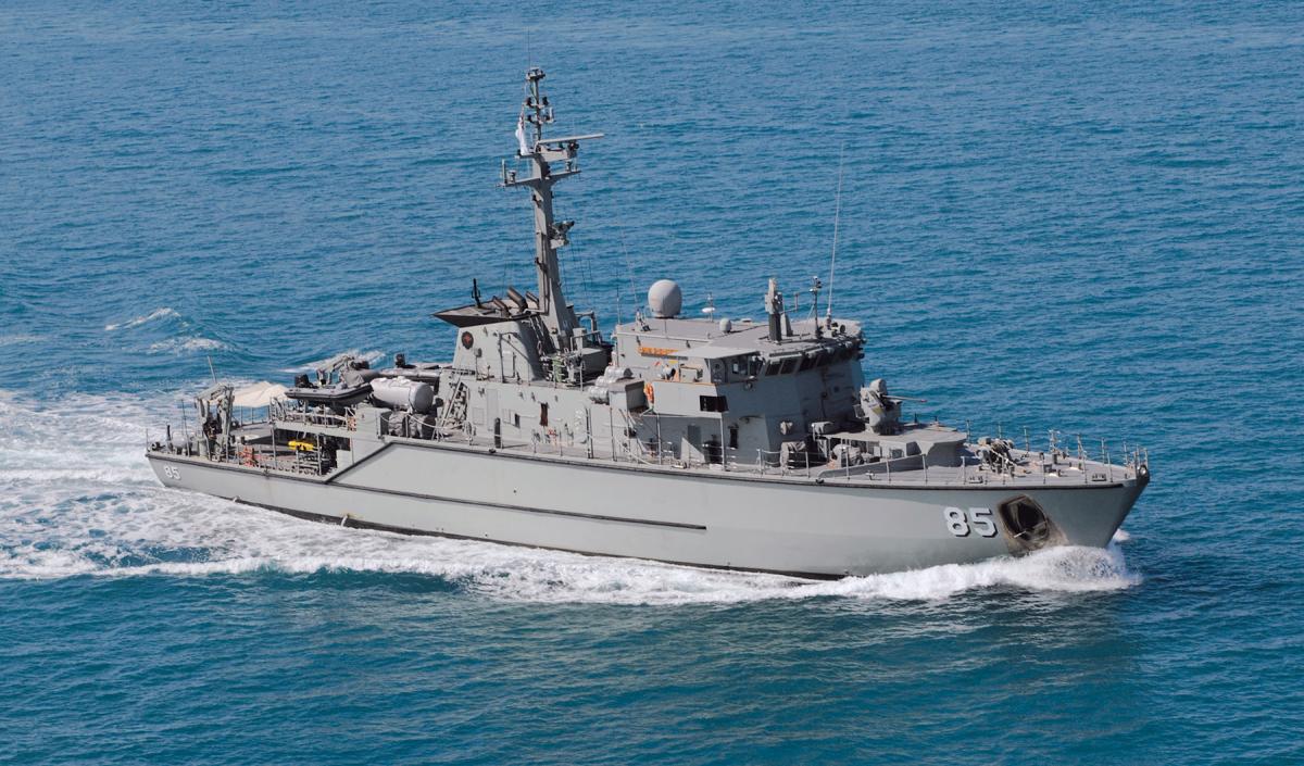 The Royal Australian Navy Huon-class mine hunter HMAS Gascoyne operating off the coast of Darwin, Australia. Mine countermeasures (MCM) technology has advanced to a point that the traditional risk model used for MCM operations can be revised and the number of operational steps reduced.