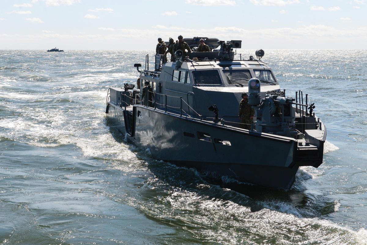 A Mk VI patrol boat attached to Coastal Riverine Squadron 4