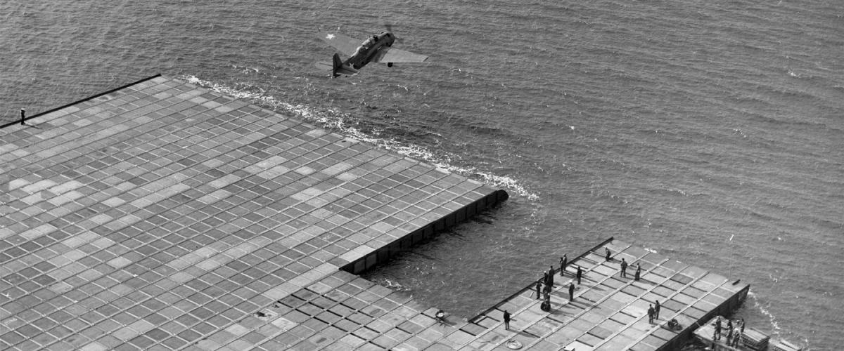 Codenamed Project Sock, the 1,810-foot long floating airfield proved the culminating achievement for the ambitious and bizarre Project Habbakuk and one of the more bizarre military engineering experiments of World War II.
