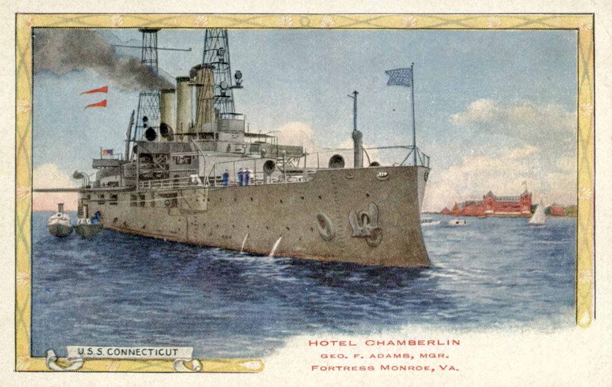 Postcard of the USS Connecticut (BB-18)