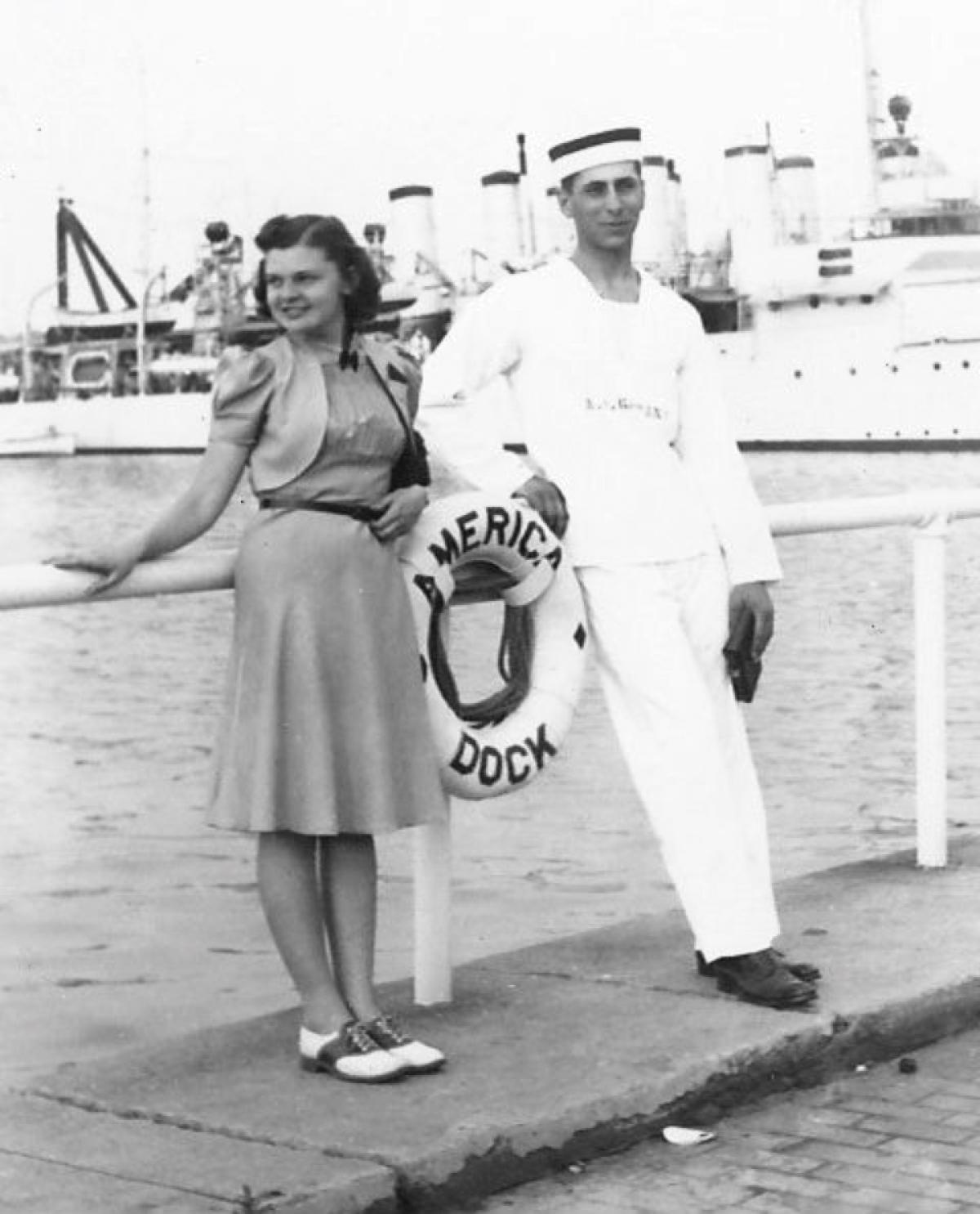 Young woman and USNA midshipman