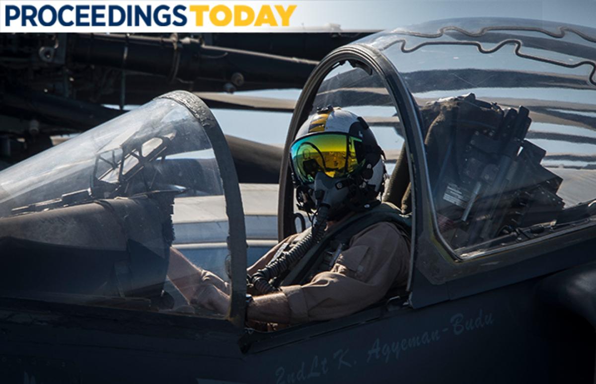 Marine Harrier pilot on board the USS Iwo Jima (LHD-7) 