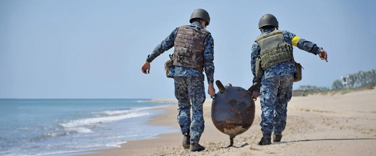 The Ukrainian Navy removed and neutralized two naval anchor mines that washed up on a beach in the Odessa region during stormy weather. Moored and drifting mines would make it difficult for warships or submarines to emplace additional mines, but a specialized expeditionary mining team could conduct low-visibility mining in the littorals from small craft to inhibit an amphibious invasion.
