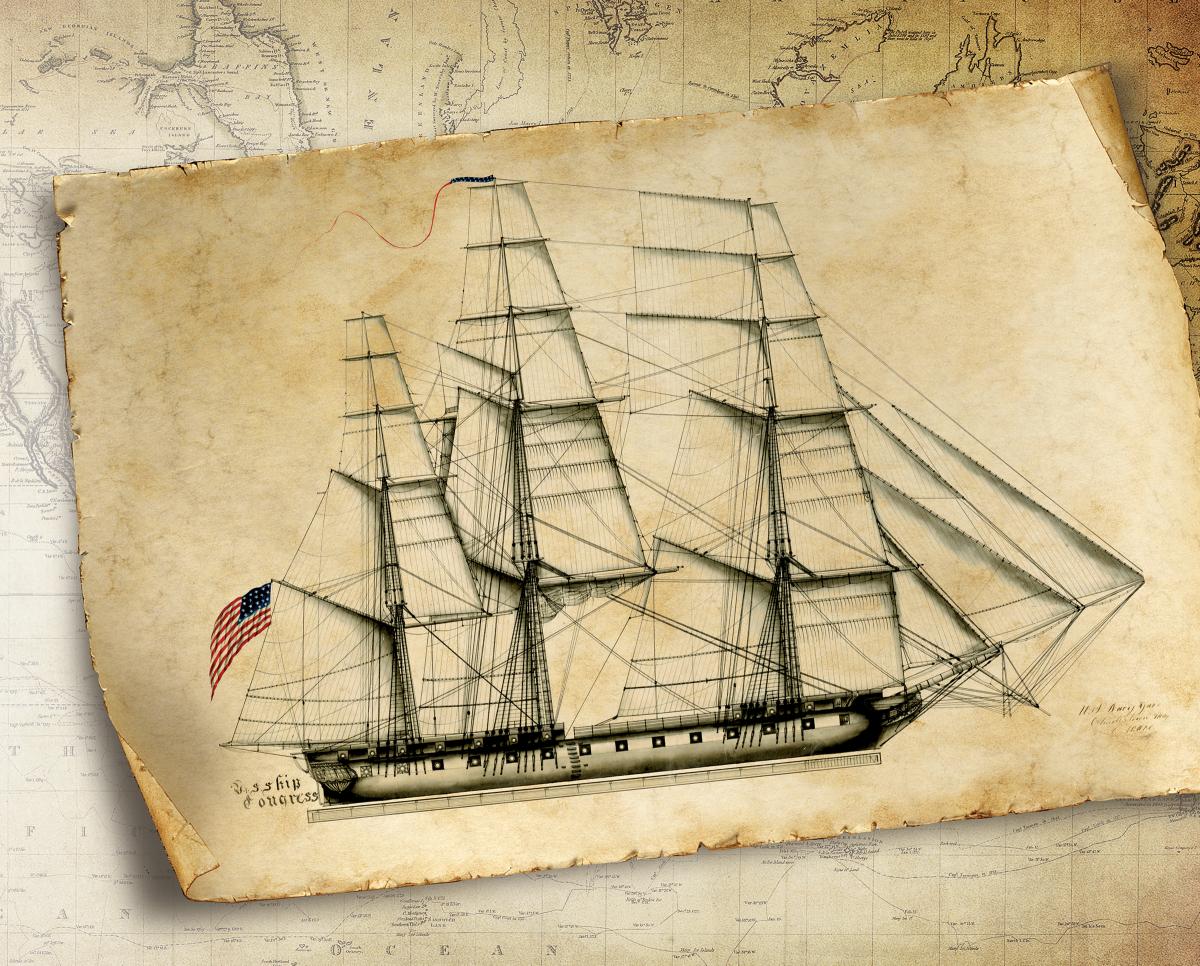 Shipwright John Hackett ran the construction of the USS Congress for the first two years, before being ordered to cease work. He would be called back to finish her  later—but not until after he completed the frigate Crescent, a gift for the Dey of Algiers.