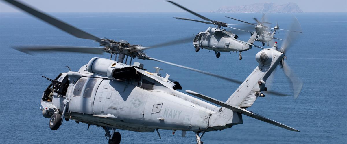 MH-60S Seahawks assigned to Helicopter Sea Combat Squadron 8 complete the squadron’s final flight near San Diego prior to its deactivation ceremony. The lack of a dedicated special operations support squadron in the Navy could negatively affect the operational readiness of the United States in the Indo-Pacific.  