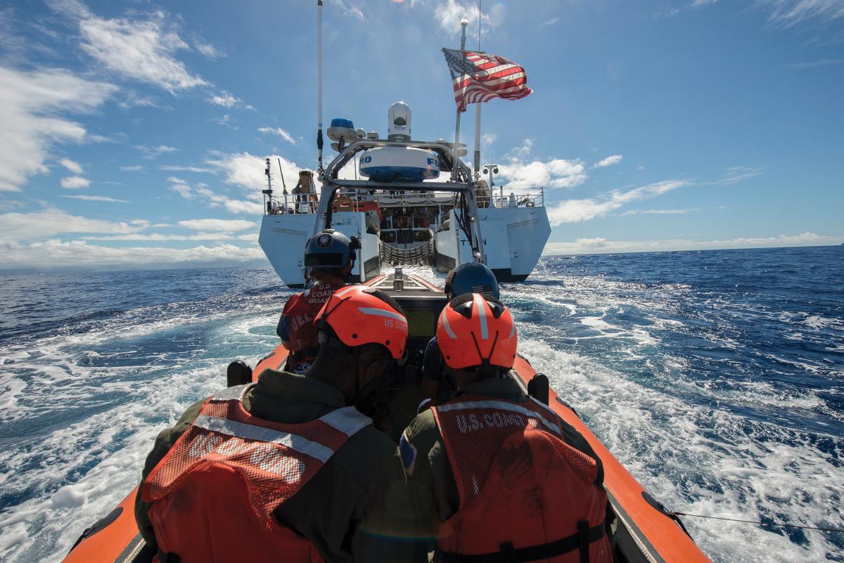 Coast Guard small boat returns to the USCGC Stratton