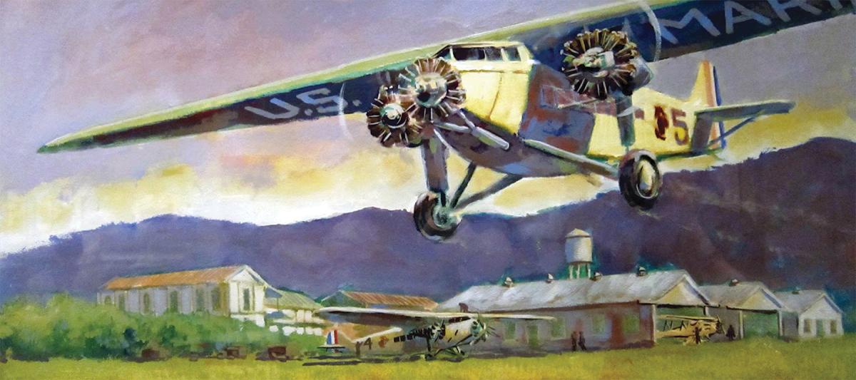 December 1927: A Marine Atlantic-Fokker TA-2 trimotor transport aircraft arrives at Managua, Nicaragua, to support the 5th Marine Brigade in the first sustained tactical airlift operation by any U.S. military service branch.