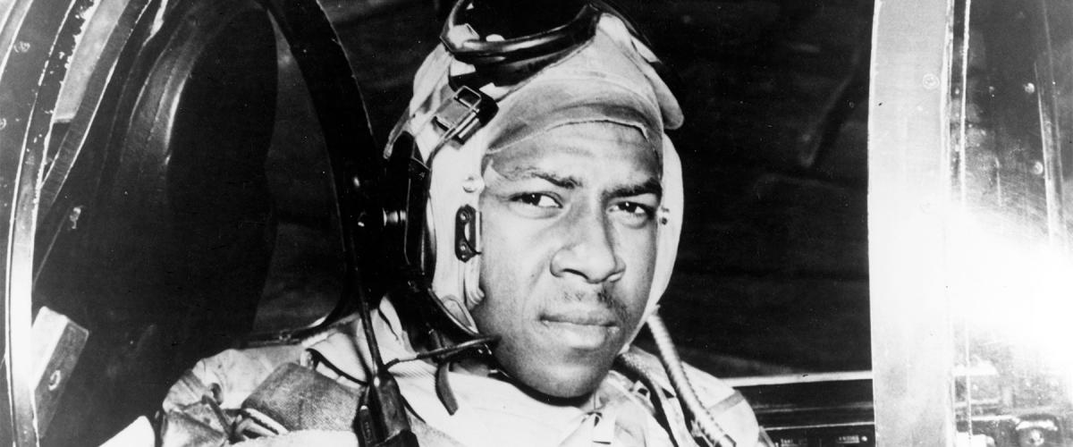 Ensign Jesse Brown in the cockpit of an Vought F4U-Corsair fighter, circa 1950. Naval aviation has made slow progress with increasing diversity since Brown’s time.  