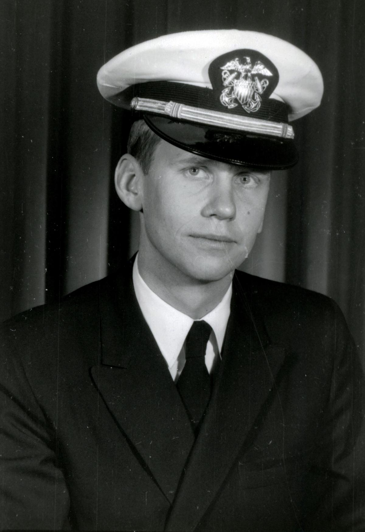 Portrait, covered, of Lieutenant (j.g.) F. Carl “Skip” Schumacher