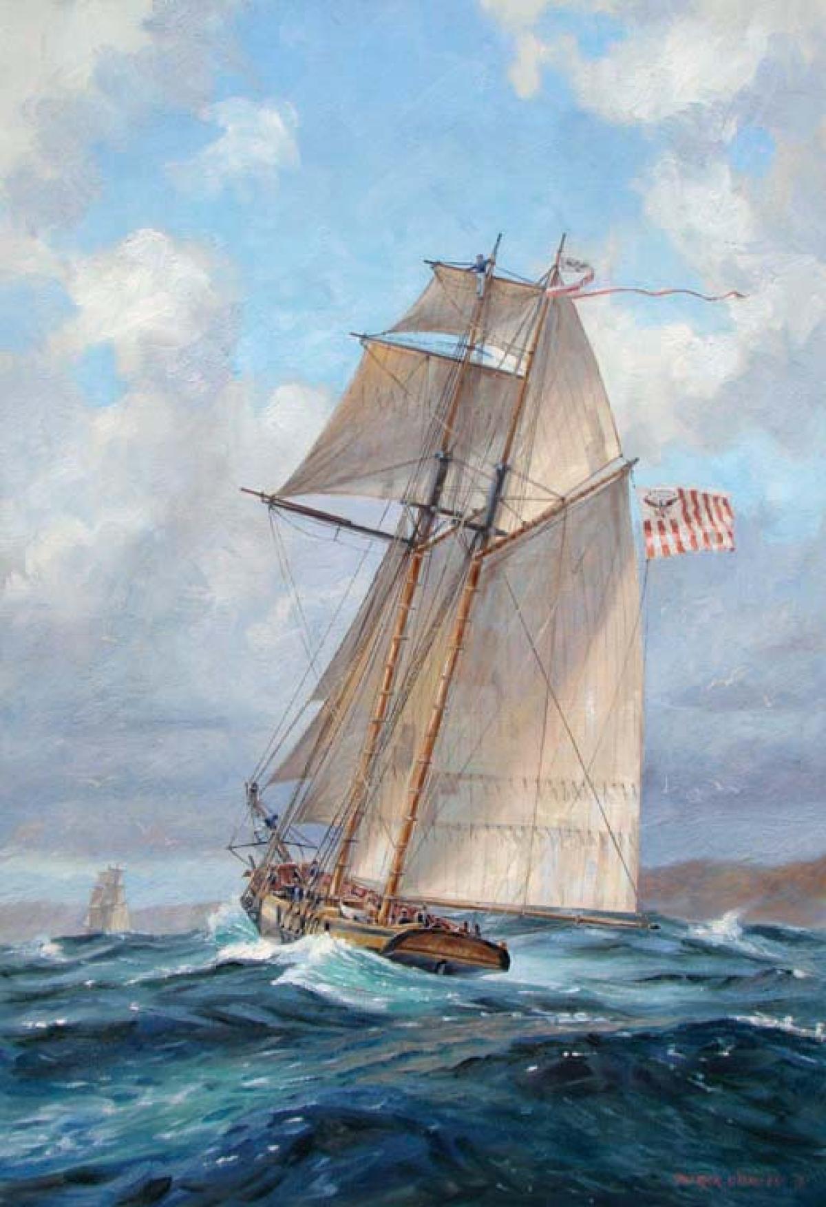 Painting by Patrick O’Brien; U.S. Coast Guard Collection