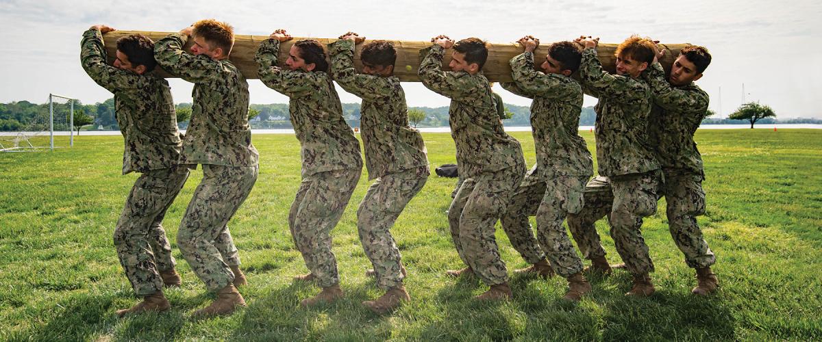 U.S. Naval Academy midshipmen participate in sea trials. Inclusive language helps all officers and sailors envision themselves as the future commanding officers and master chiefs of the Navy. 