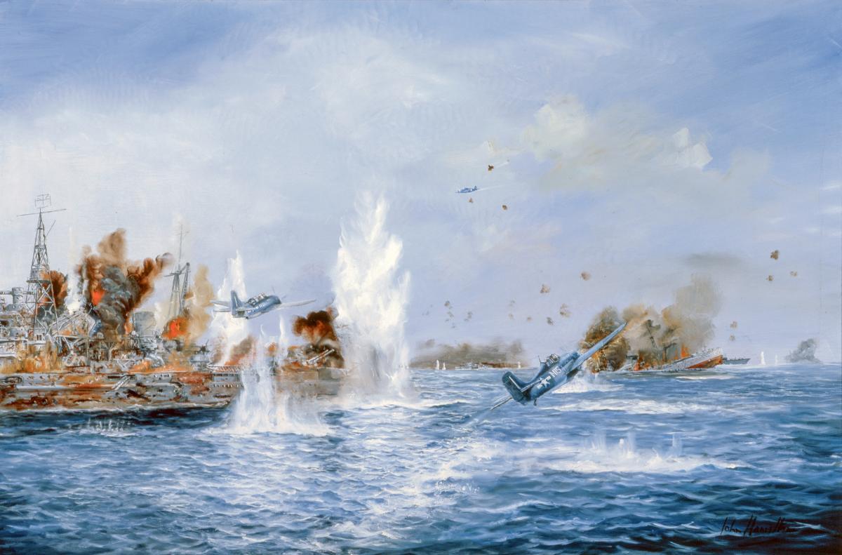 Painting of the Battle off Samar by John Hamilton