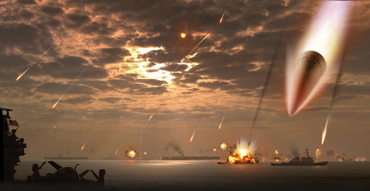 Artist depiction of a DF-21 attack