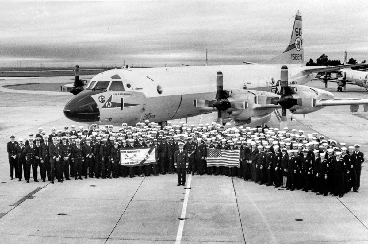 Commanding Officer Cdr. Denis F. Beugureau leads the "Blue Dragons" of Patrol Squadron 50