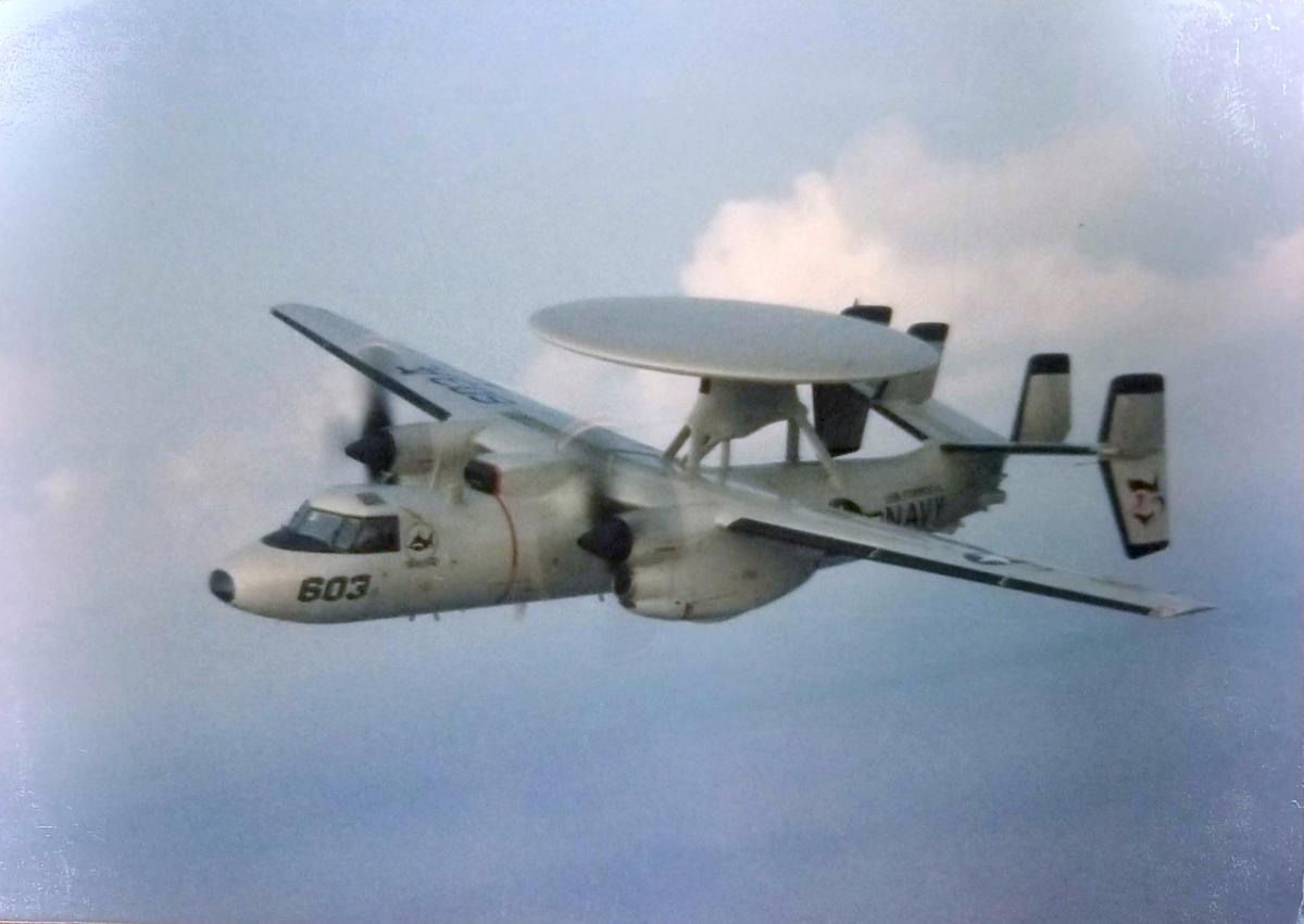 An E-2C Hawkeye in flight 