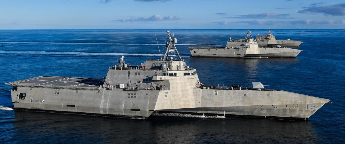 The USS Tulsa (LCS-6), Manchester (LCS-14), and Independence (LCS-2) in the eastern Pacific in 2019. While critics often focus on the technical challenges of the LCS program, it is also useful to remember its cultural differences with the rest of the surface navy. 