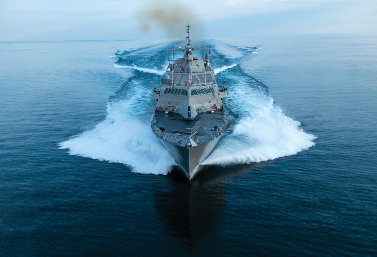 The future littoral combat ship USS Wichita (LCS-13) conducts acceptance trials