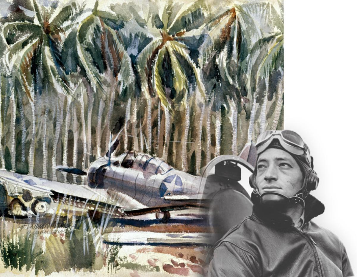 Art Collection, National Museum of the Marine Corps, Triangle, Virginia; Inset: National Archives