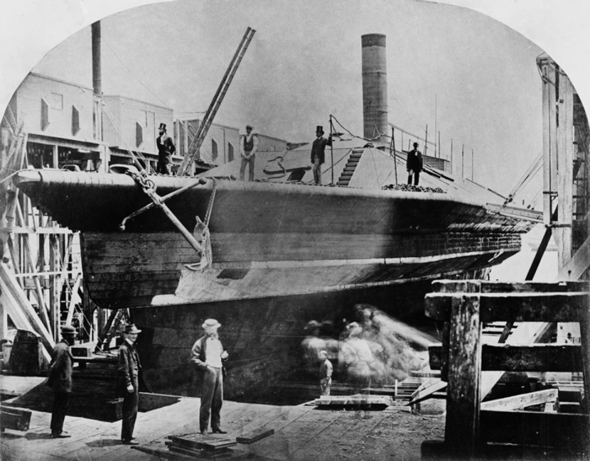 CSS Atlanta at Philadelphia's League Island Navy Yard after Union forces captured her near Savannah, Georgia, on 17 June 1863