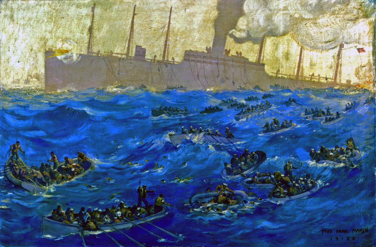 USS President Lincoln sinking