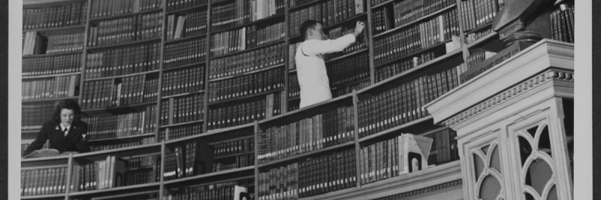 Choosing books at the U.S. Naval Observatory Library