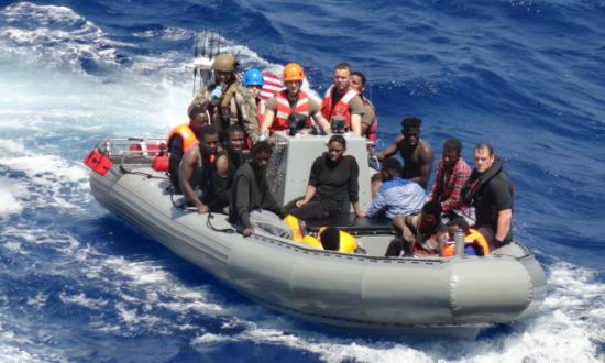 U.S. Navy aids distressed mariners in the Mediterranean 