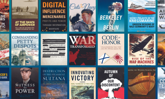 Banner image showing selection of Naval Institute Press book covers against a blue backbround.