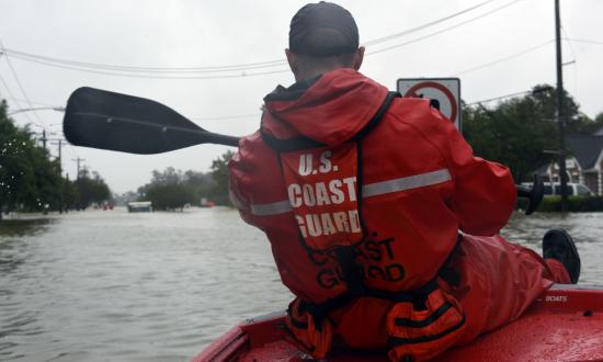 For flood punt boats, shown here responding to Hurricane Harvey in 2017, navigating unfamiliar flooded streets, accessing dangerous buildings to evacuate survivors, and avoiding downed trees and power lines succeeds more as a result of good judgment and luck rather than the proper training.