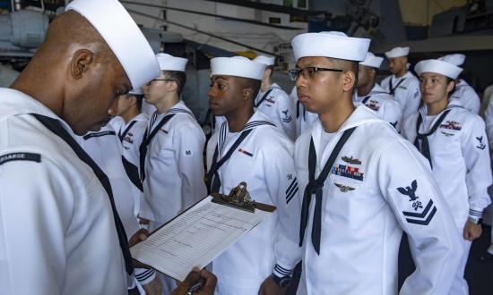 Sailors uniform inspection