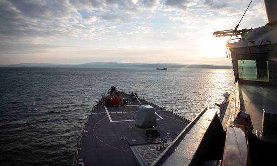 USS Porter (DDG-78) transits the Canakkales Strait