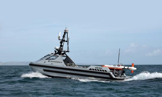 Atlas AQS-24 Minehunting System underway