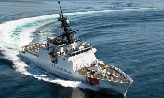 USCGC Waesche underway on acceptance trials