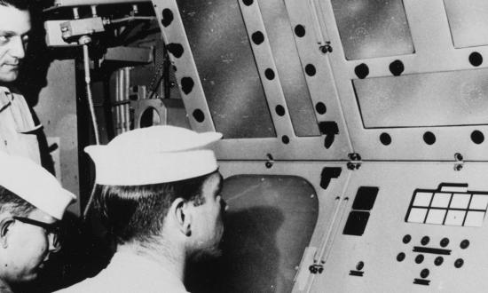 The antisubmarine rocket (ASRoc) fire-control system was the first shipboard installation of a digital computer. The picture’s release date in June 1960 suggests it may have been taken on board the USS Norfolk (DL-1), which was evaluating ASRoc at the time.