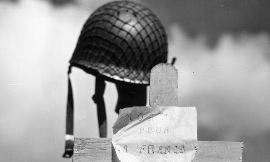 Grave of a solider in Carentan, France, who was killed during the Normandy Invasion